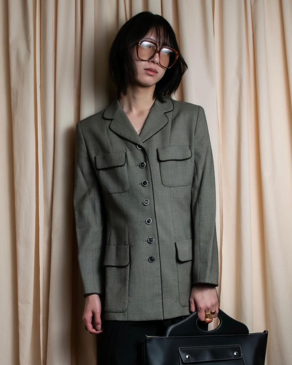 "Christian Dior" Flap pocket detail military tailored jacket