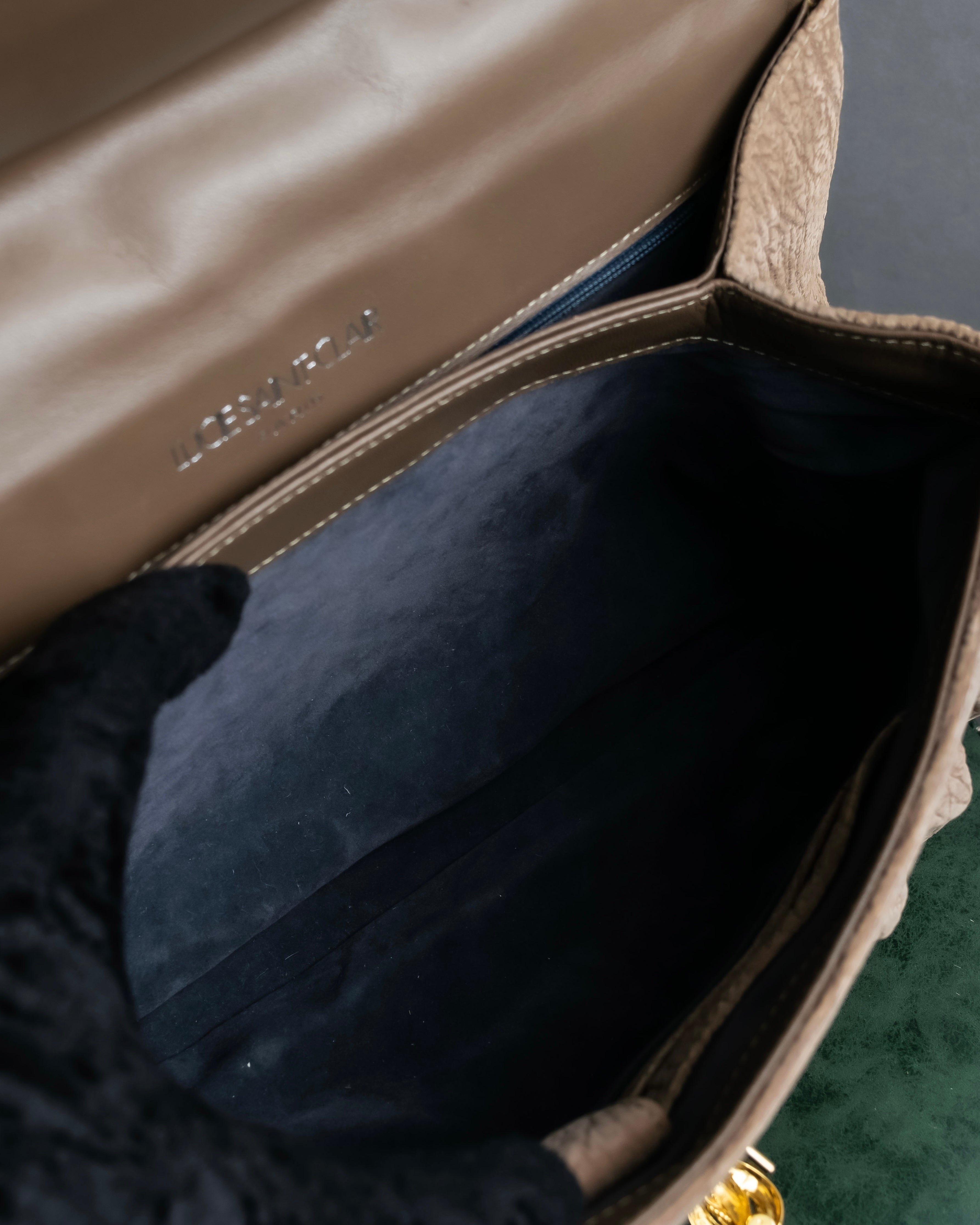 "LUCE SAINT-CLAR" Special textured leather one-handle bag