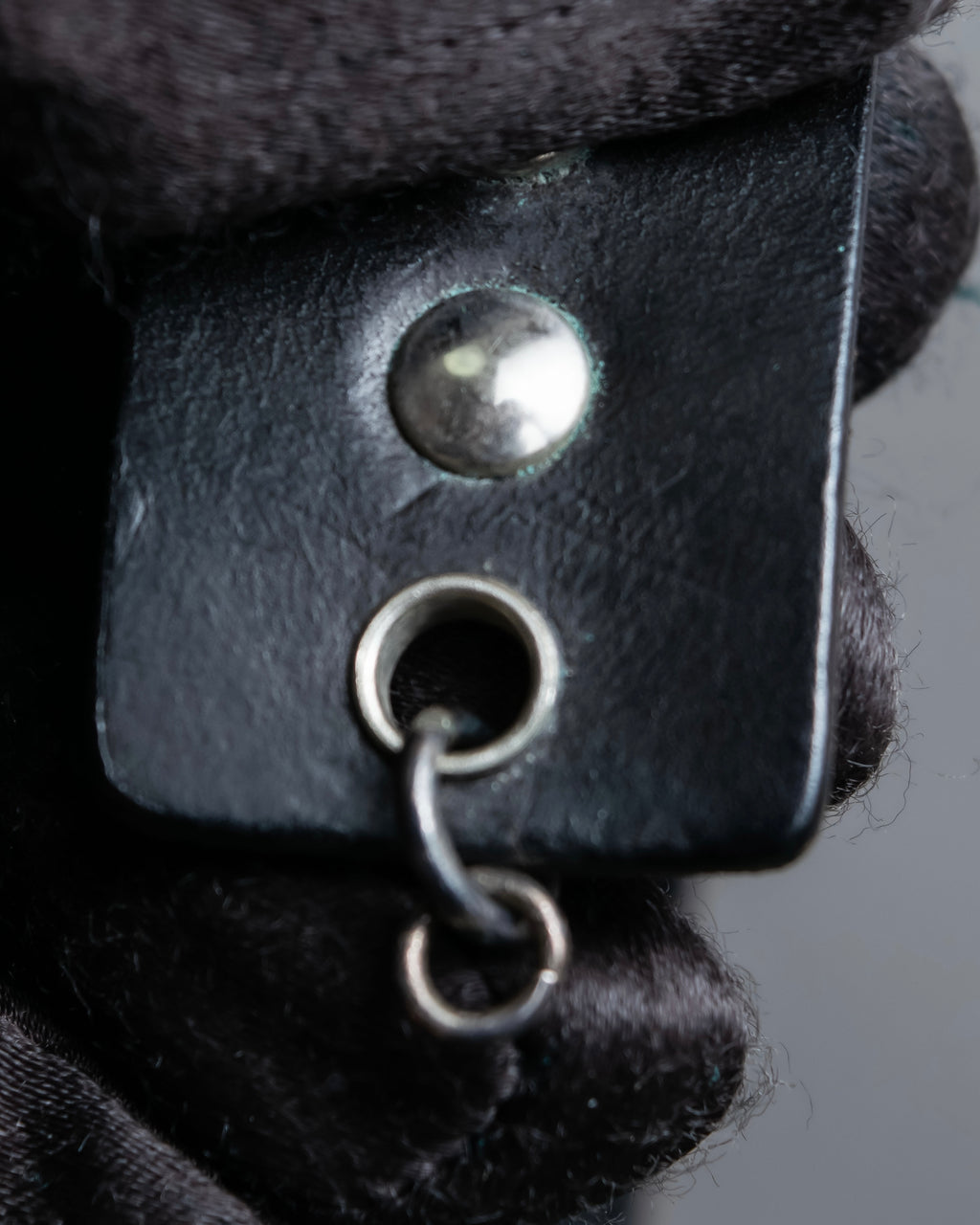 "Dior" Silver chain inlaid leather bracelet