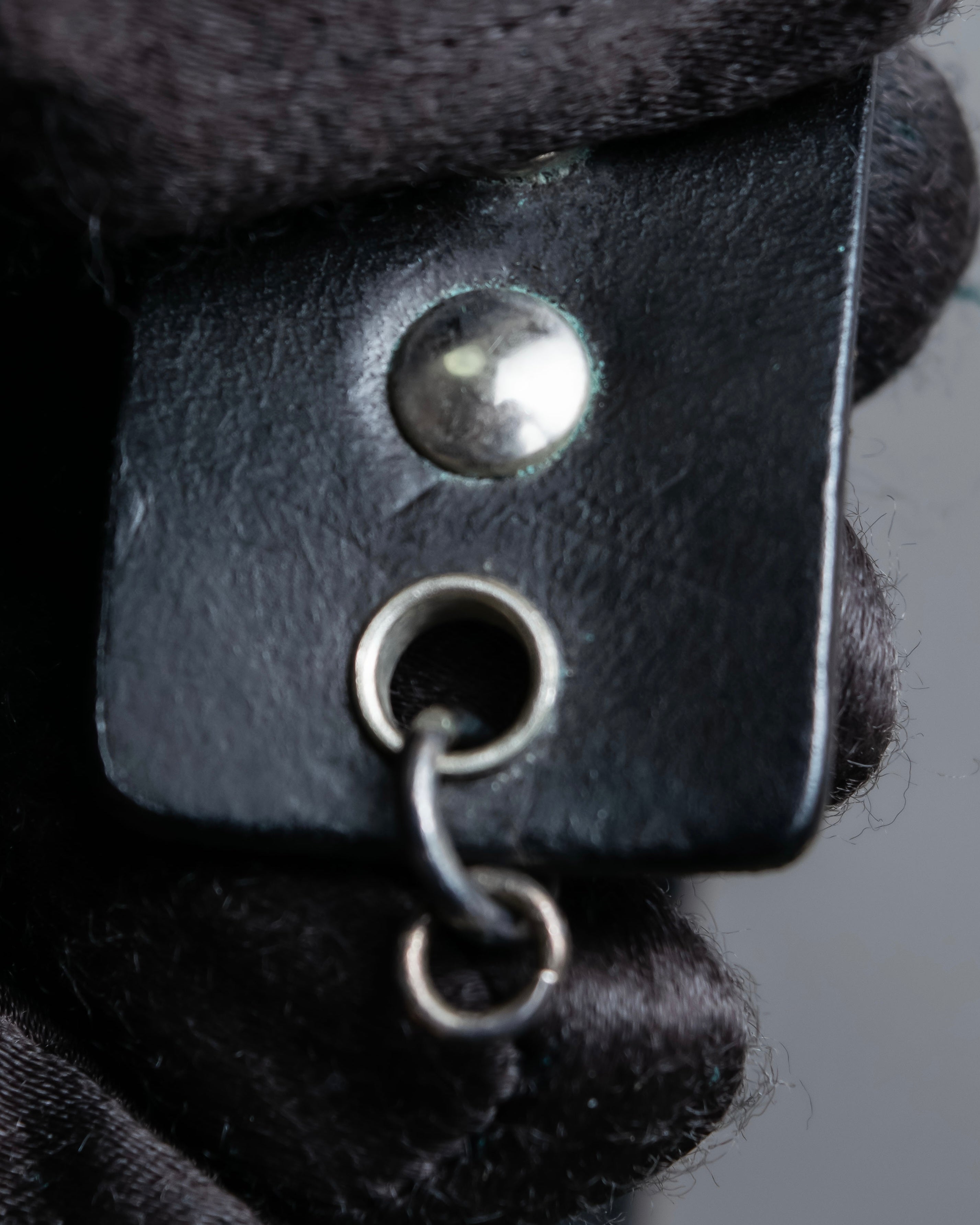 "Dior" Silver chain inlaid leather bracelet