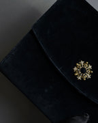 "Salvatore Ferragamo" Antique jewelry motif design velvet shoulder bag