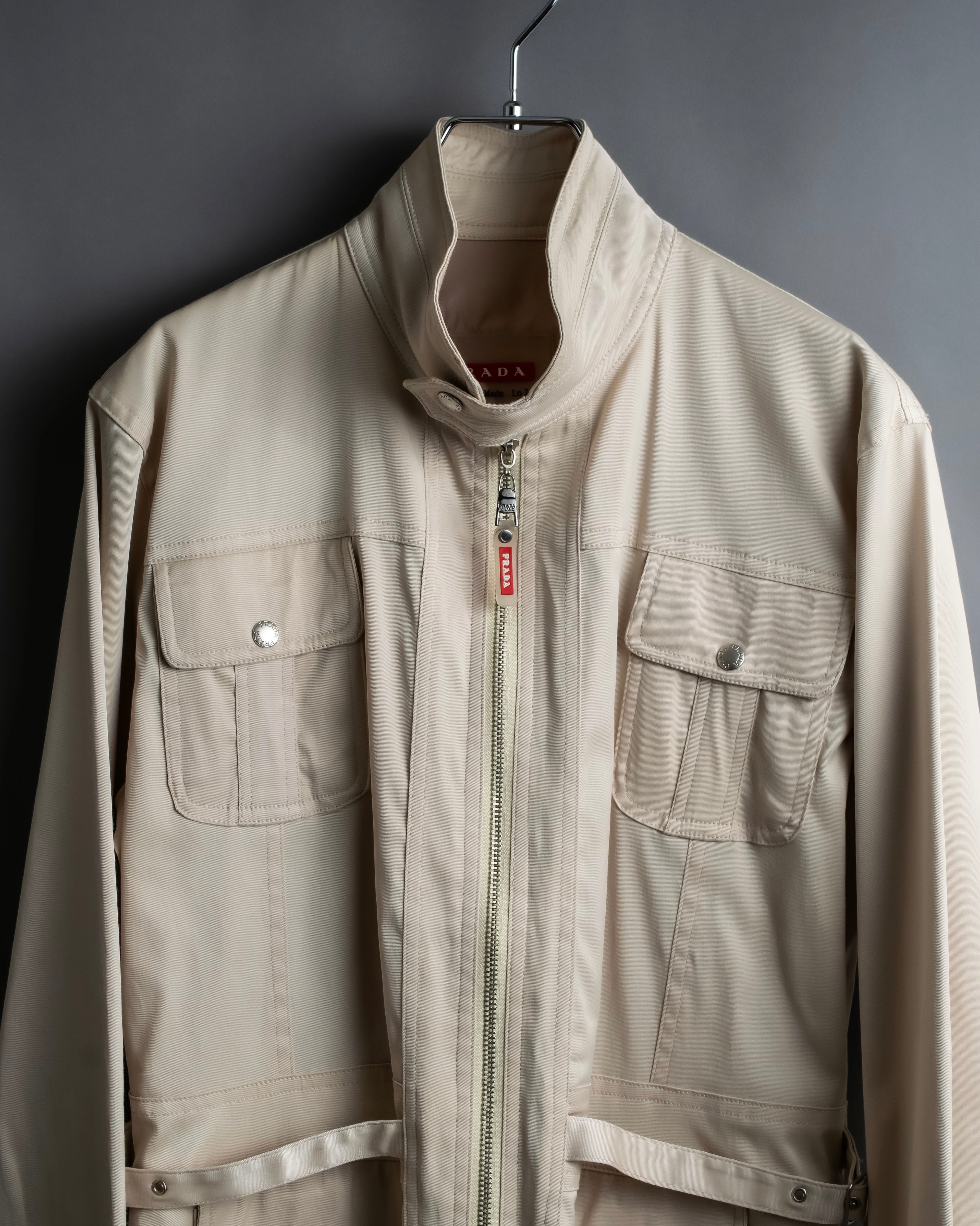 "PRADA" Military detail cotton jacket