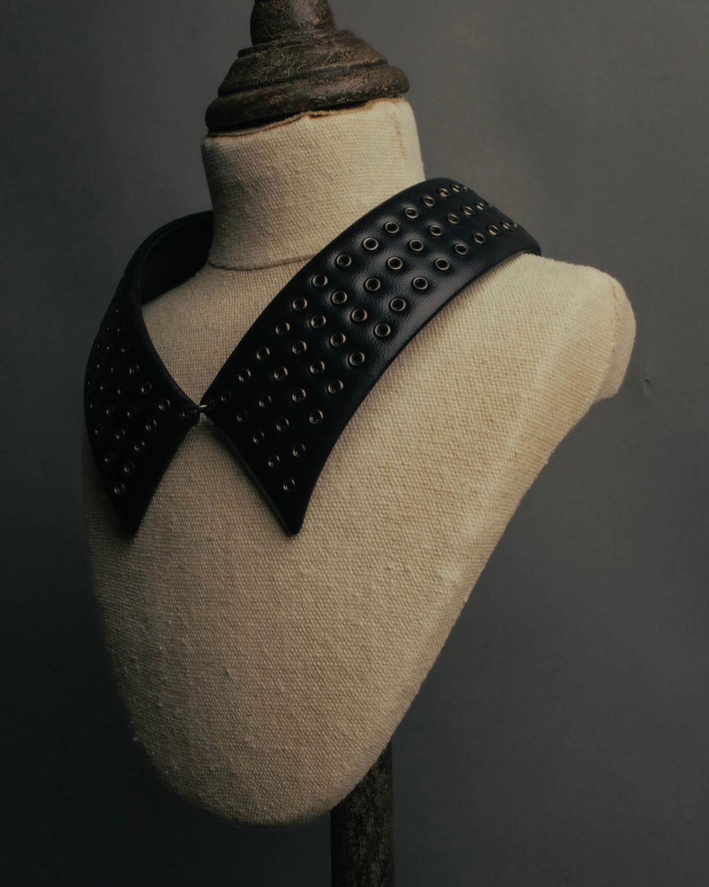 –SPECIAL– "Christian Dior" Late 2000s-2020s Eyelet leather choker necklace