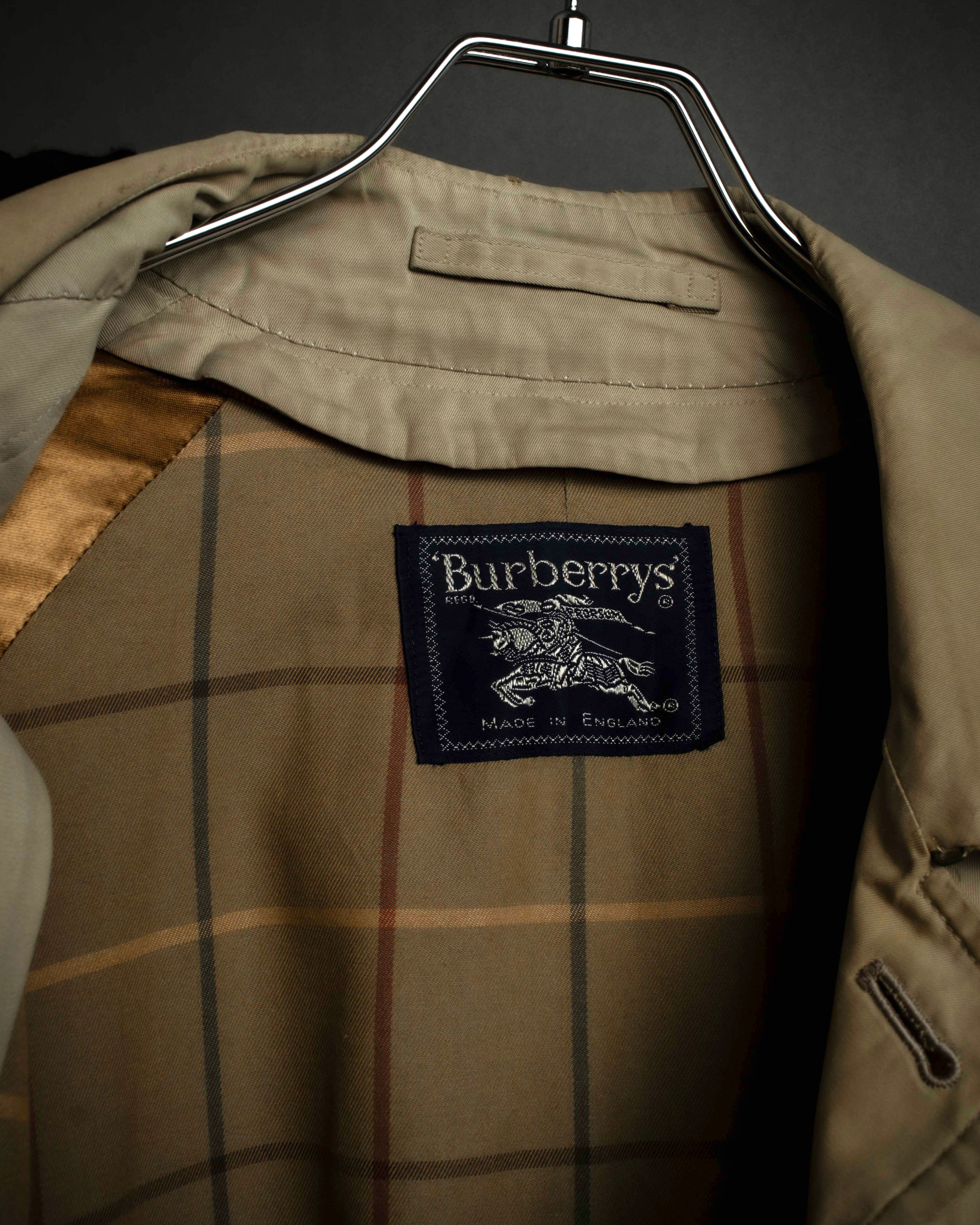 "BURBERRYS" Military detail single front stand collar coat