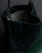 "CHANEL" Karl Lagerfeld design Matelasse chain Black shoulder bag