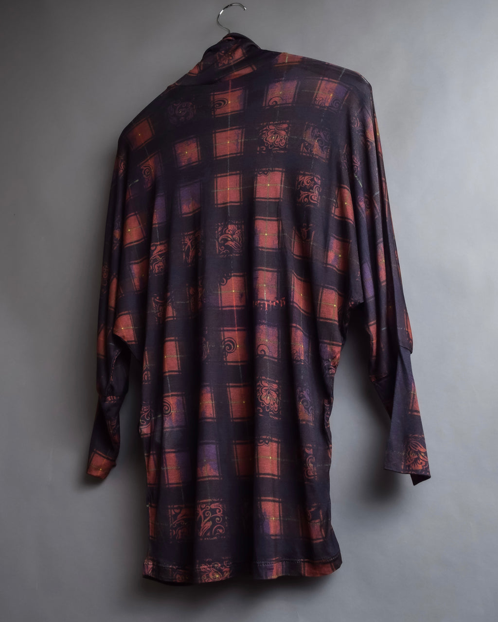 "John Galliano" Layered oriental check pattern pullover