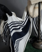 "GUCCI" 90's-00's Line fringe design two-tone long stole