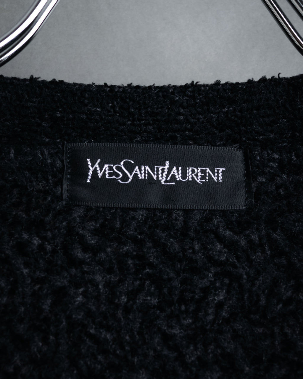 “Yves Saint Laurent” 90’s Textured diamond pattern cardigan