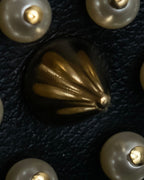 "Dior" Pearl＆gold stud design leather brace