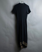 “JUNYA WATANABE” narrow waist  lame designed hem long dress