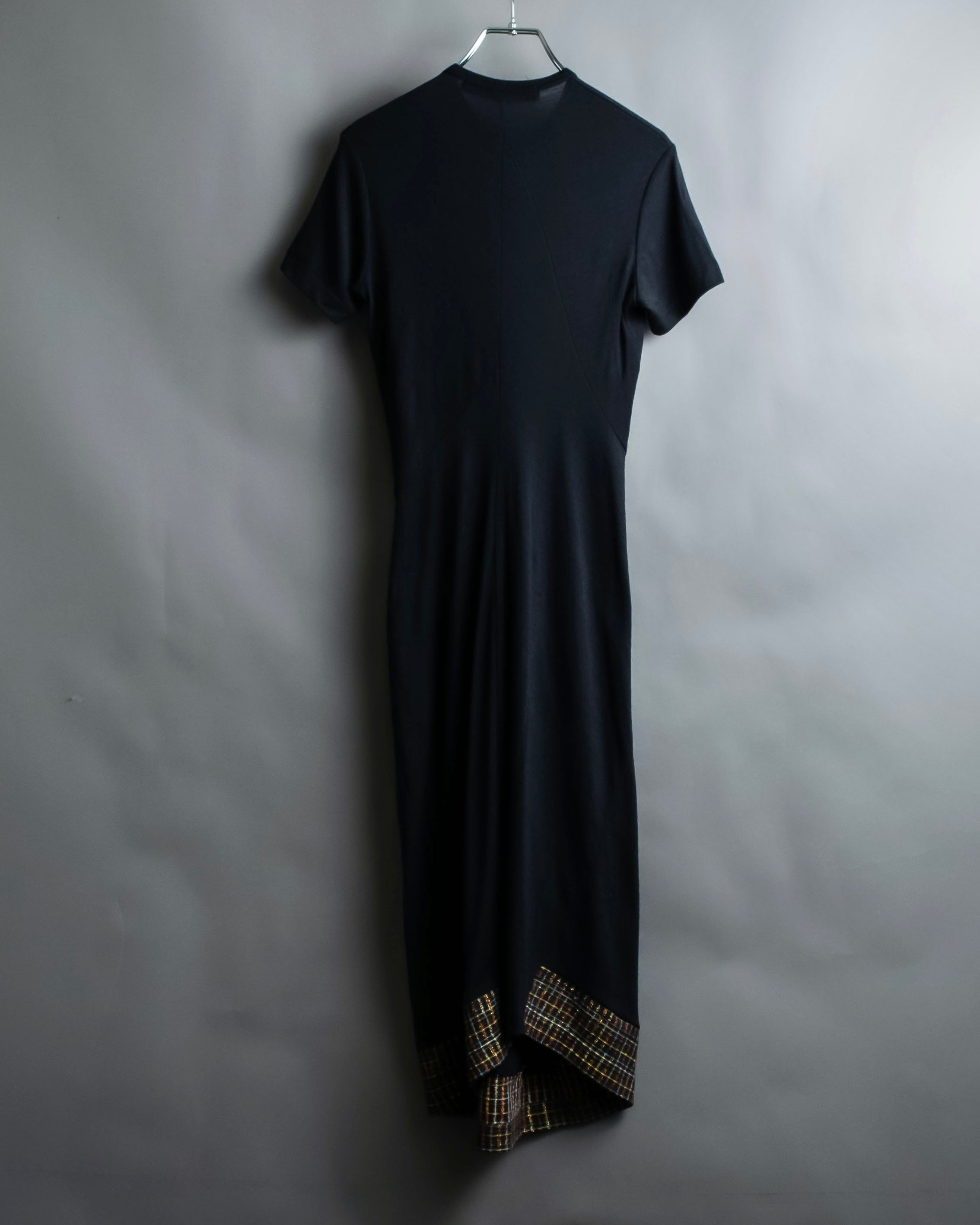 “JUNYA WATANABE” narrow waist  lame designed hem long dress