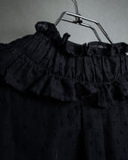 "tricot COMME des GARCONS"  80's Tiered ruffle design, dotted sheer blouse