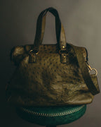 -SPECIAL- “YVES SAINT LAURENT” 00’s-10’s Ostrich leather top handle satchel