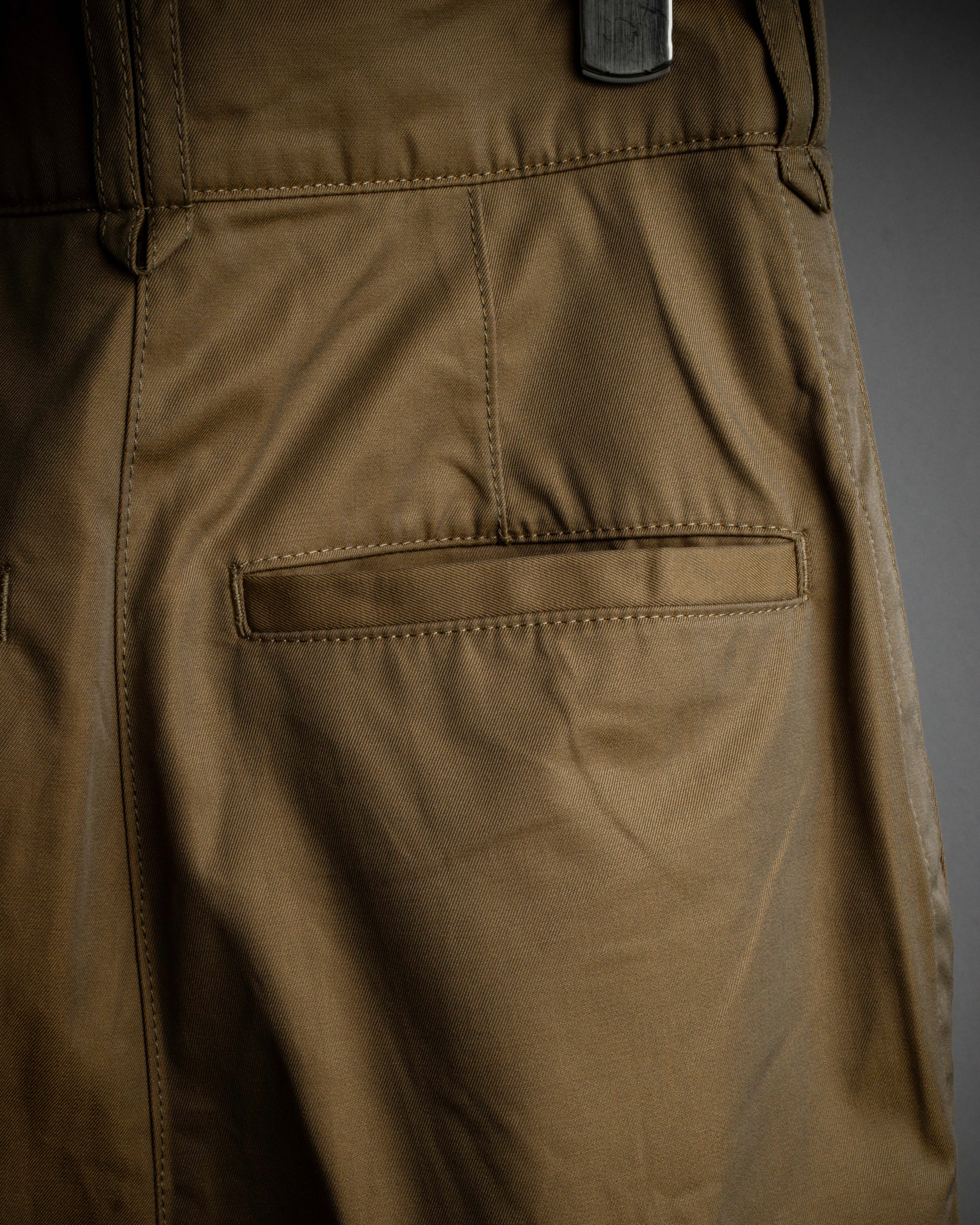 "Acne Studios" Belted design cotton twill high-waisted pants