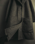 “BALENCIAGA” 00’s-10’s Wool angora wide-lapel coat