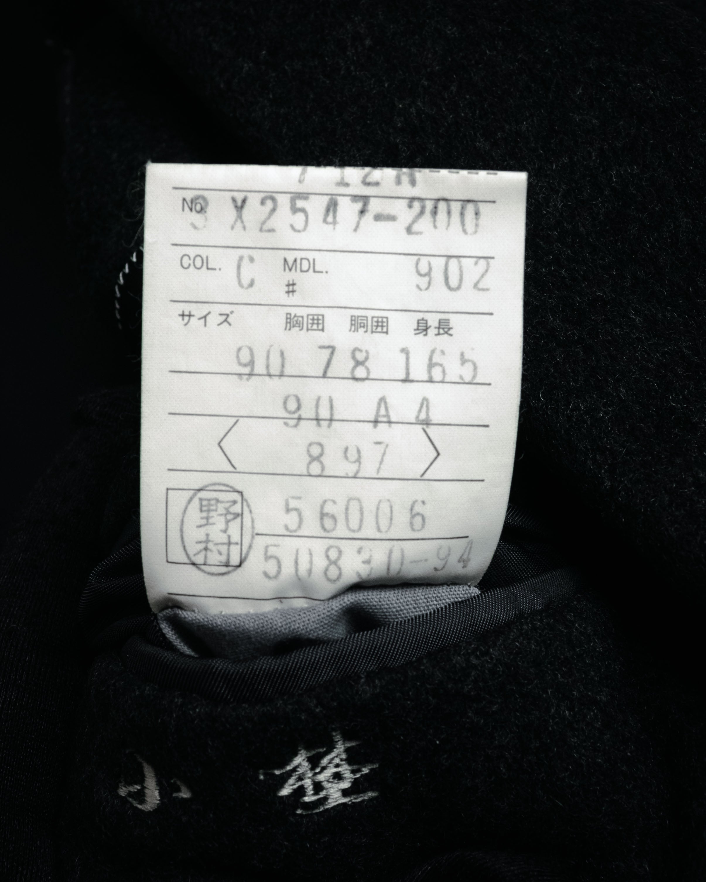 “BALENCIAGA PARIS” 90’s Cashmere blend chesterfield coat