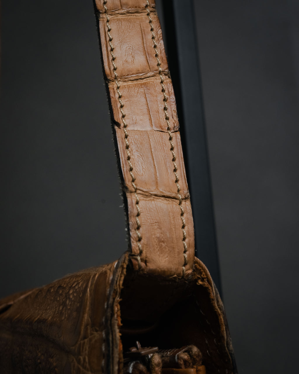 “CELINE” 80’s Hornback crocodile shoulder bag