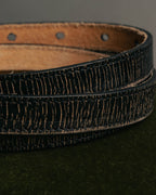 “SAINT LAURENT PARIS” 2010’s Lizard embossed narrow leather belt