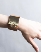 "Ferragamo" Gancini motif leather bangle