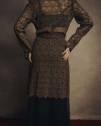 -SPECIAL- “VALENTINO ROMA” 1998-2008 Lace belted sheer coat dress