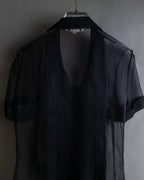 "CELINE" See-through layered design shirt & skirt set up