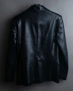"GUCCI" Box silhouette calf leather tailored jacket