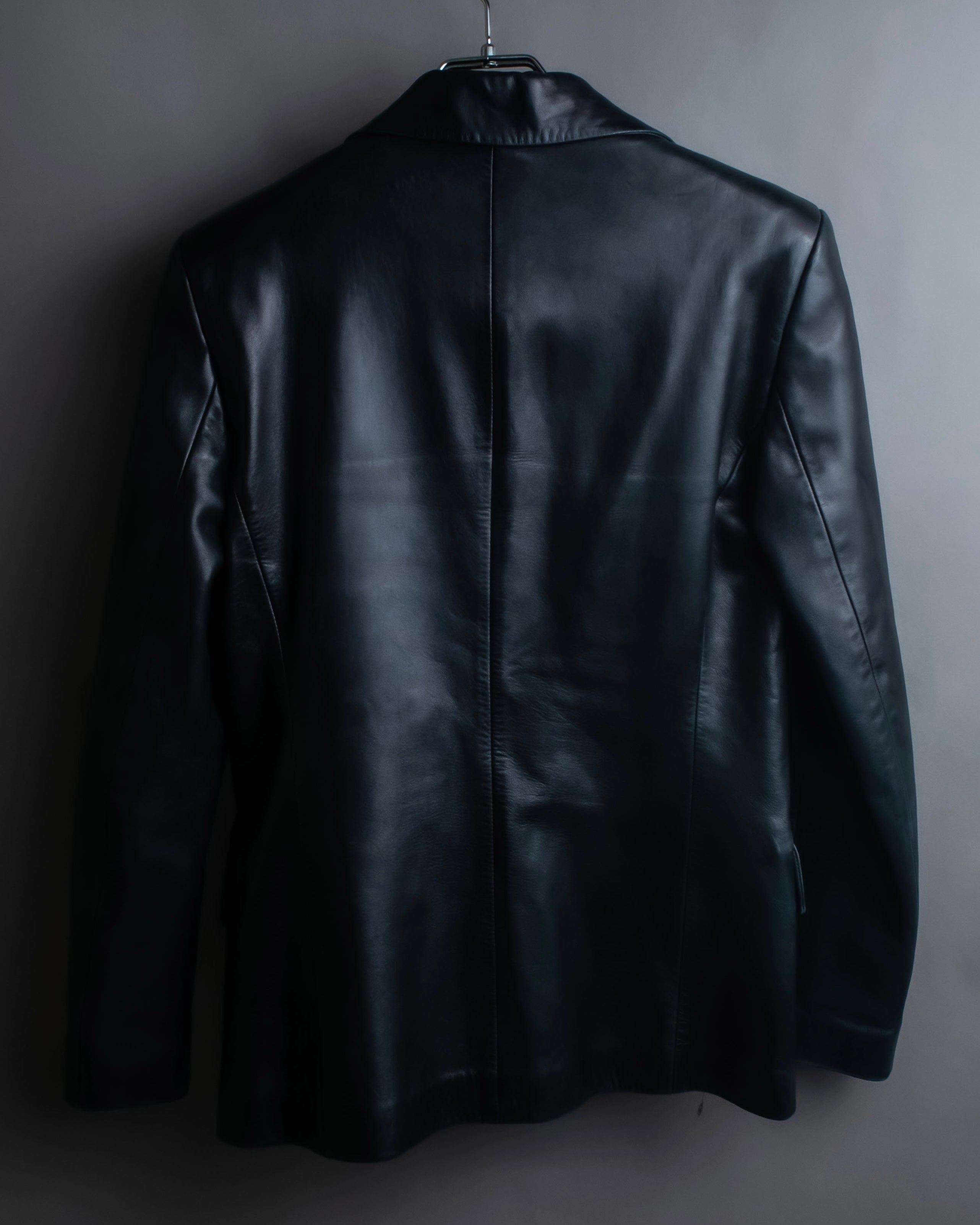 "GUCCI" Box silhouette calf leather tailored jacket