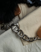 "MARNI" Faux fur collar＆mixed material docking accessory