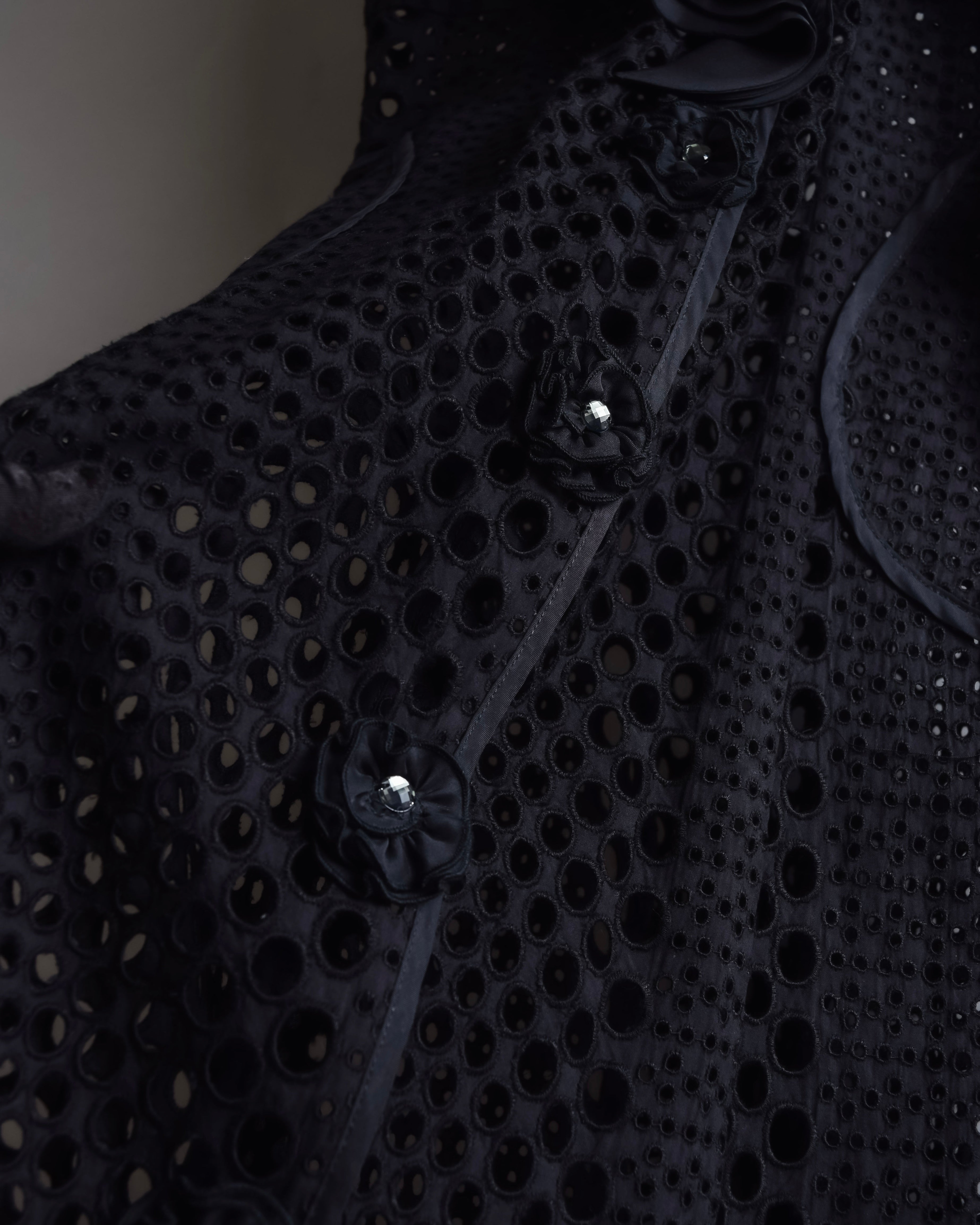 "NOKO OHNO" Layered organza frill embroidered dress