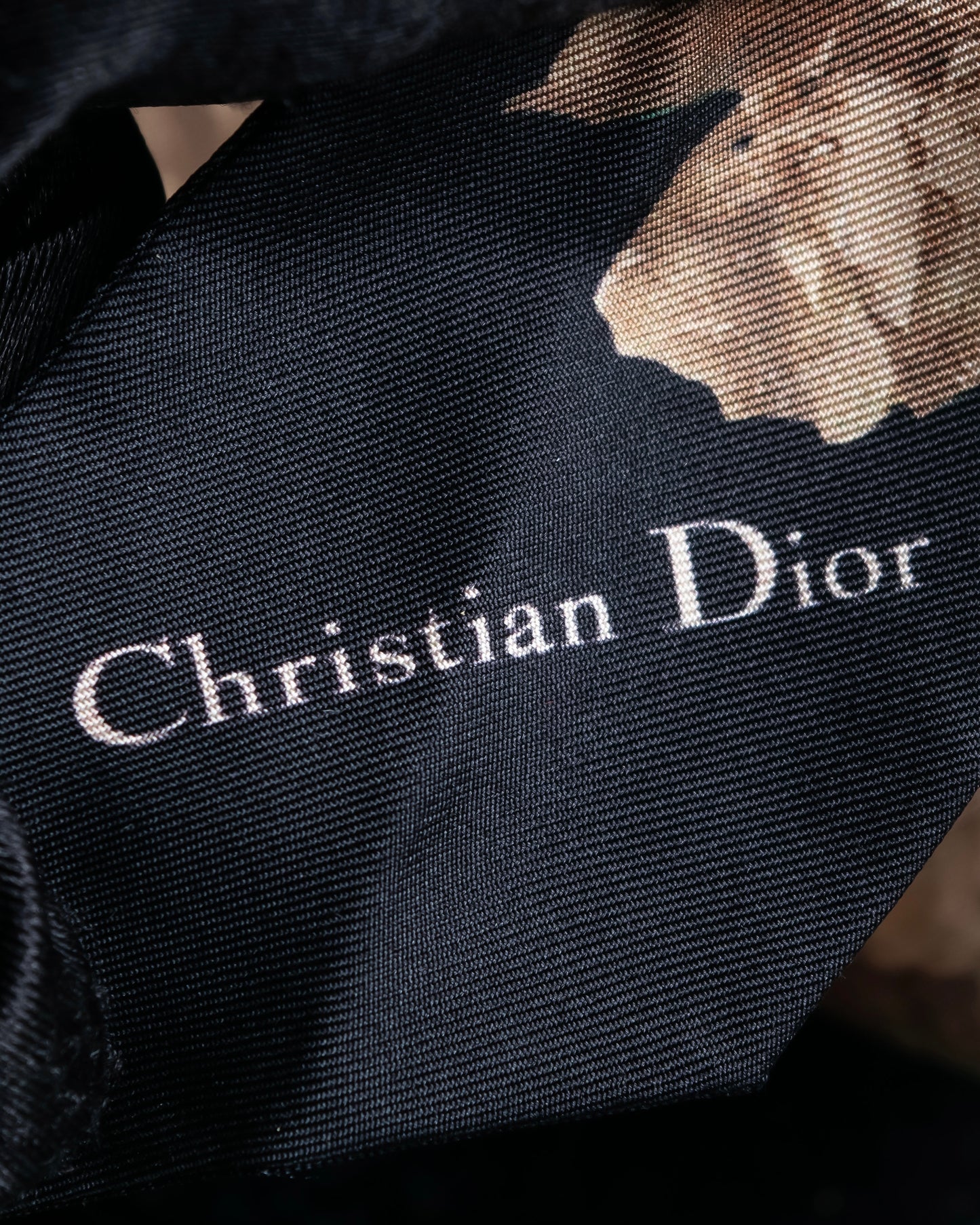 "Christian Dior" Baroque floral pattern silk twill scarf