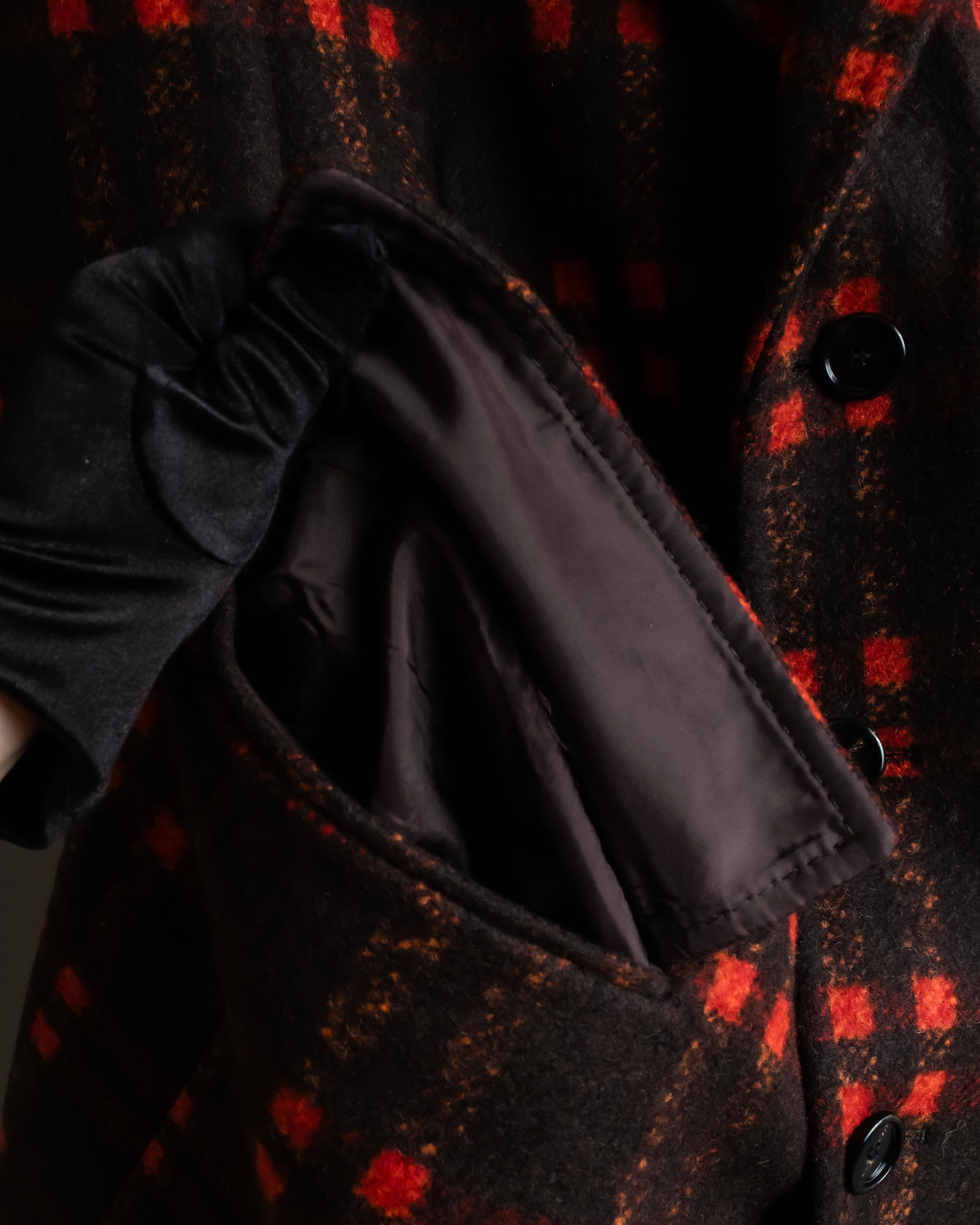 "HUGO BOSS" Plaid brushed wool tailored coat