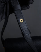 "YVES SAINT LAURENT" Cassandra logo engraved flap design leather bag