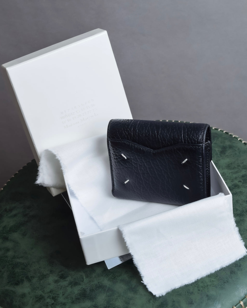 "MAISON MARGIELA" Grained leather envelope compact wallet