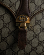 "GUCCI" 1970-80's Clasp design GG logo pattern shoulder bag