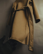 “GUCCI” 00’s-10’s Cashmere-blend leather-trimmed belted long coat