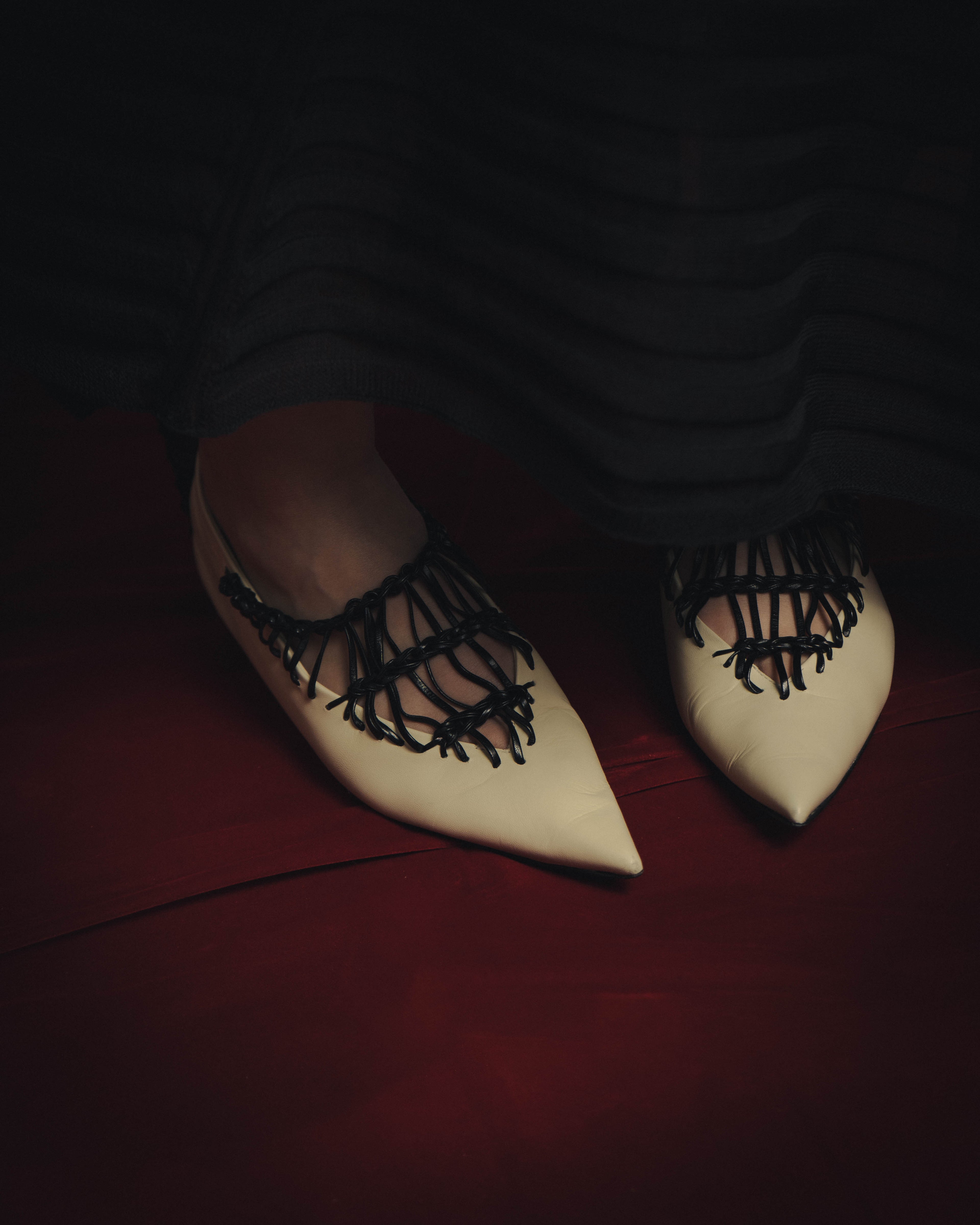 -SPECIAL- “JIL SANDER” 2020’s interwoven strap pointed-toe flat shoes