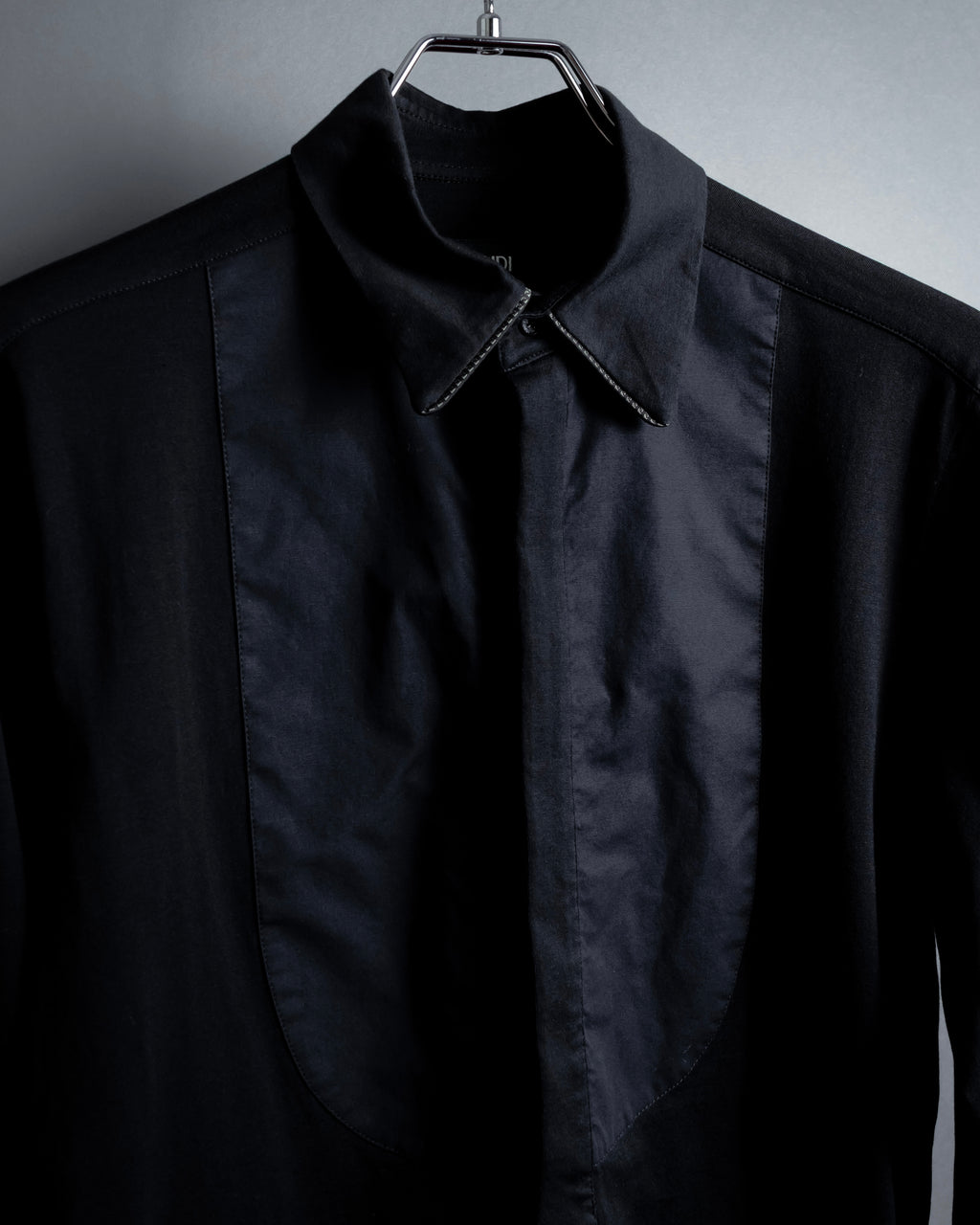 "FENDI" Pick stitch design fly front shirt