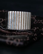 "GUCCI" Striped design sterling silver ring