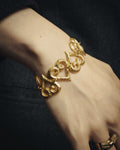 -SPECIAL- “Yves Saint Laurent” 80’s-90’s Hammered gold heart motif bracelet