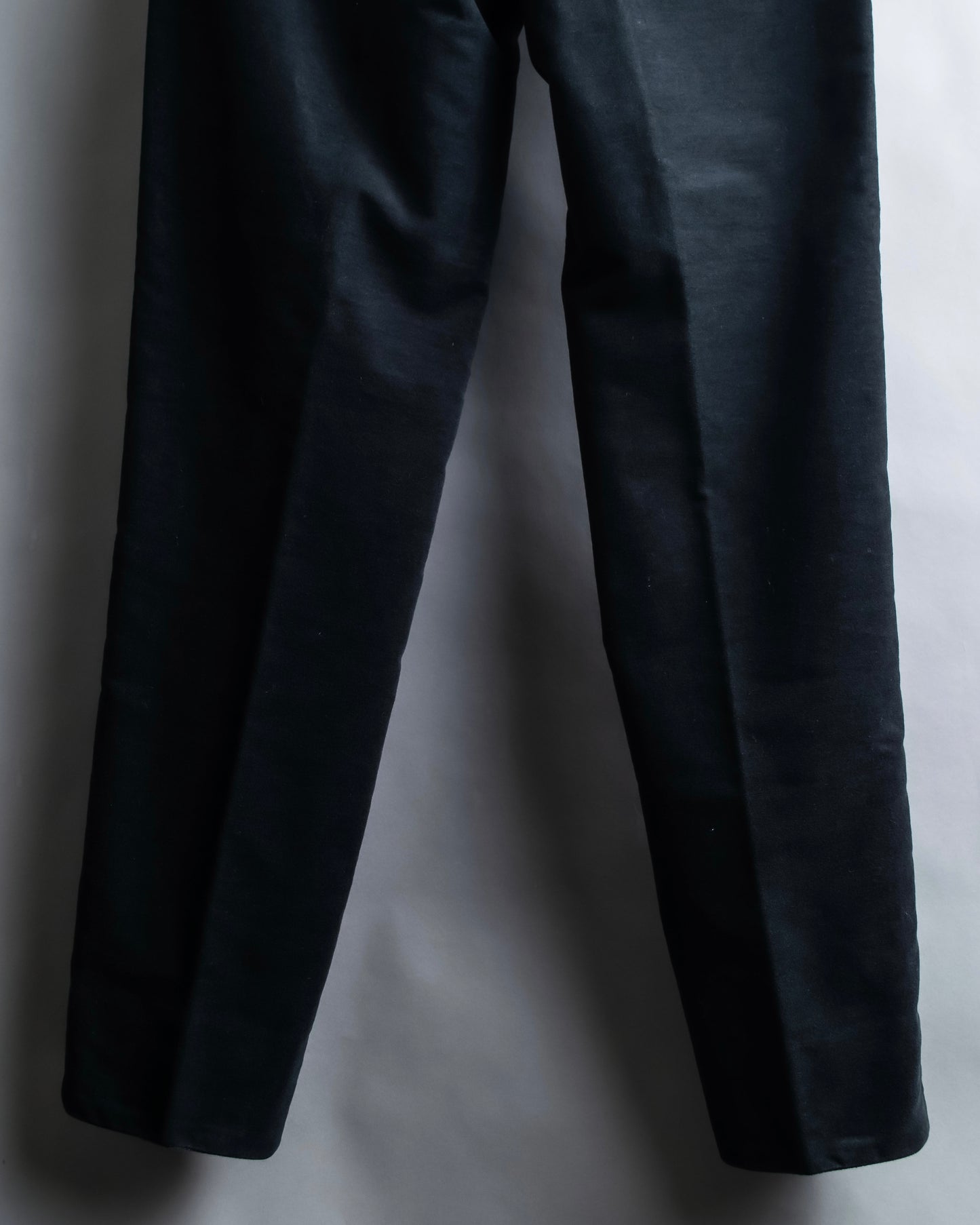 "HERMES" Leather trimmed design tapered pants