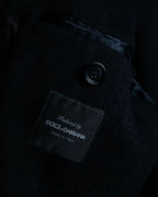 "DOLCE & GABBANA" Double-breasted bejeweled button check pattern jacket