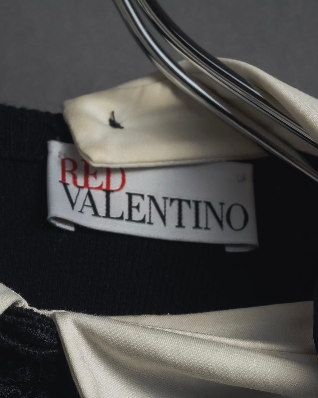 "RED VALENTINO" Lace bib knit tunic dress