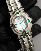 "VALENTINO ROLENTA" Green stone design square watch bracelet