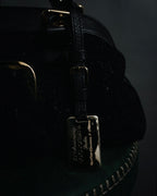 "DOLCE & GABBANA" 2005-06 Anniversary lace kisslock leather handbag