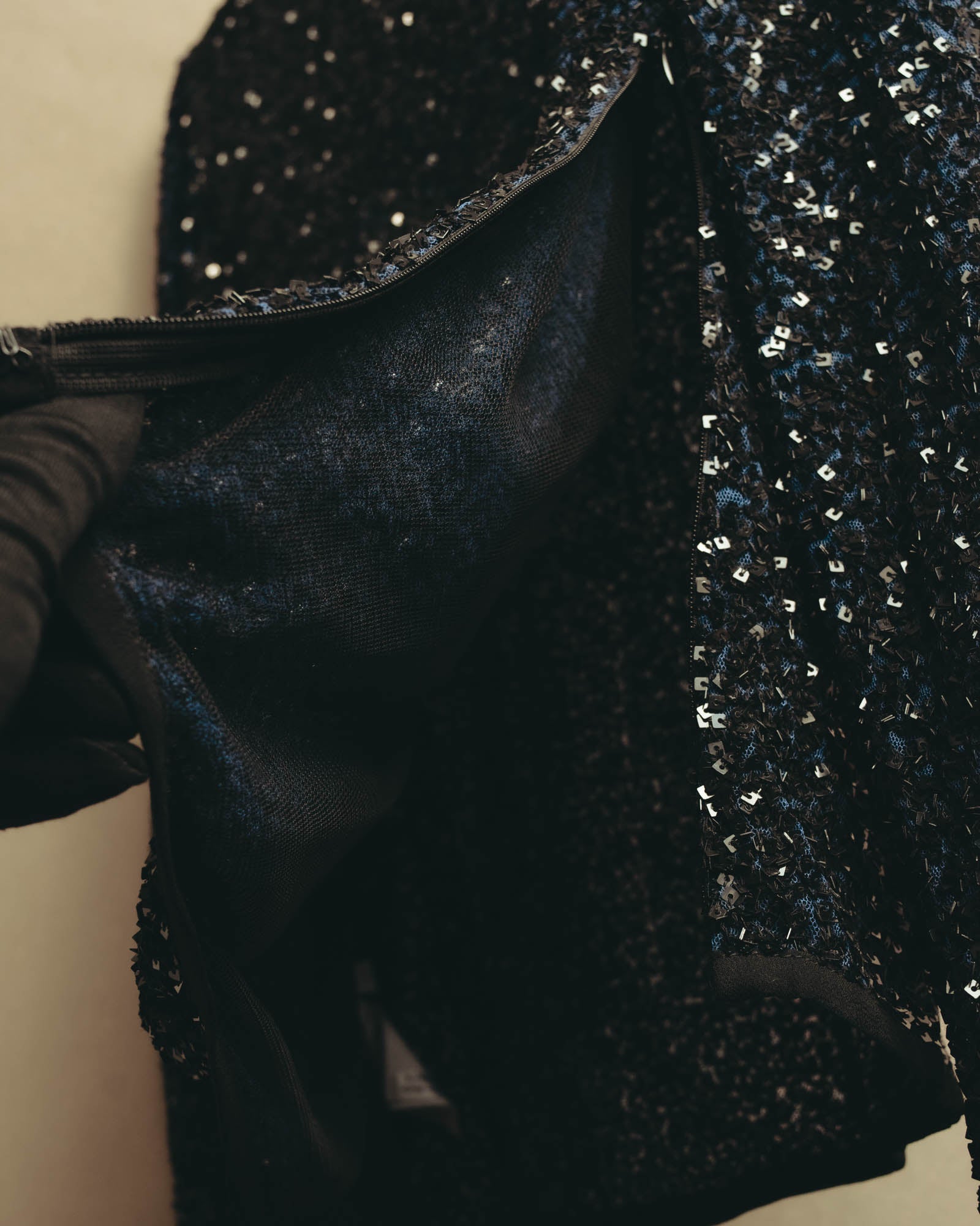 "MARINA RINALDI" 00's-10's Sequined lace long sleeve top