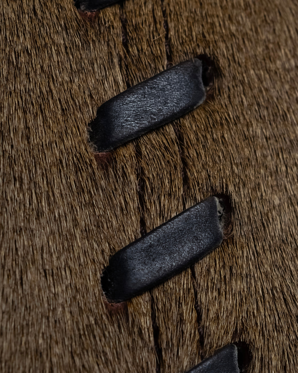 "YVES SAINT LAURENT" Hand-stitched design hair calf leather tote bag