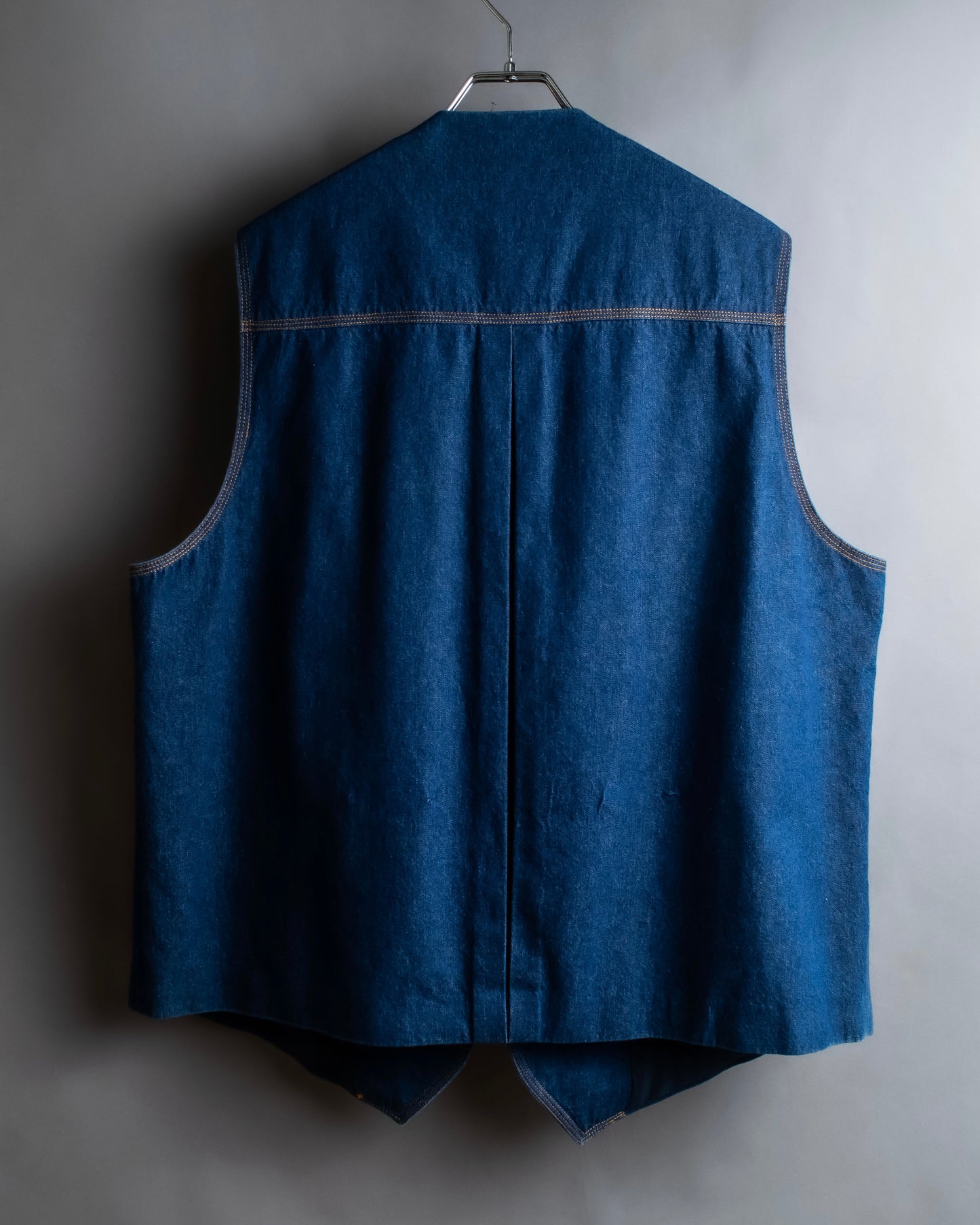 "Vintage stitch design denim vest"