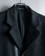 "GIORGIO ARMANI" Riders detail leather switching jacket