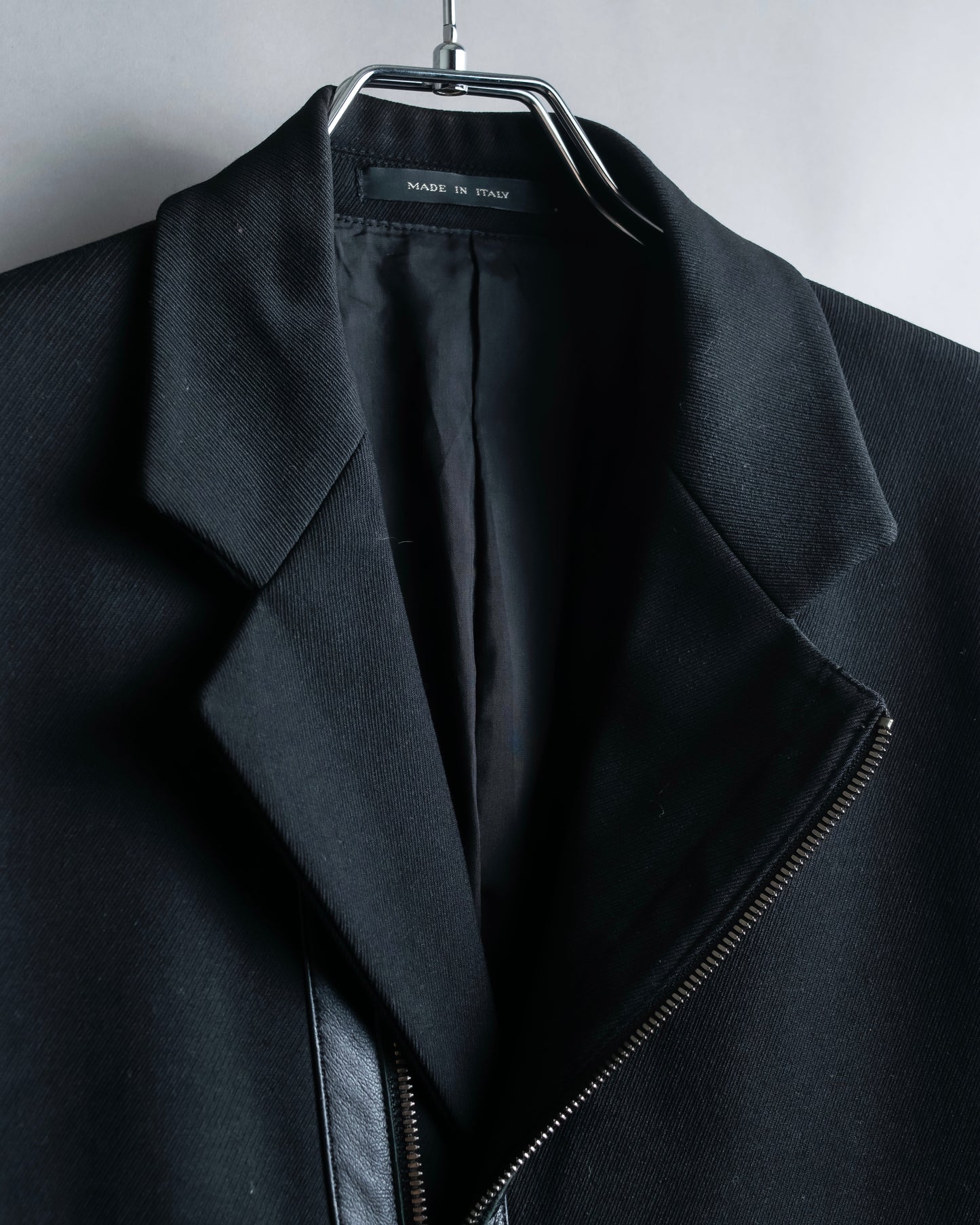 "GIORGIO ARMANI" Riders detail leather switching jacket