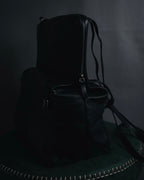 –SPECIAL– "ANN DEMEULEMEESTER" 2010-2013 Transformable roll-top vitello leather bag